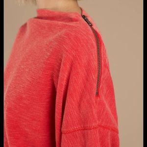 Free People red drop sleeve shirt